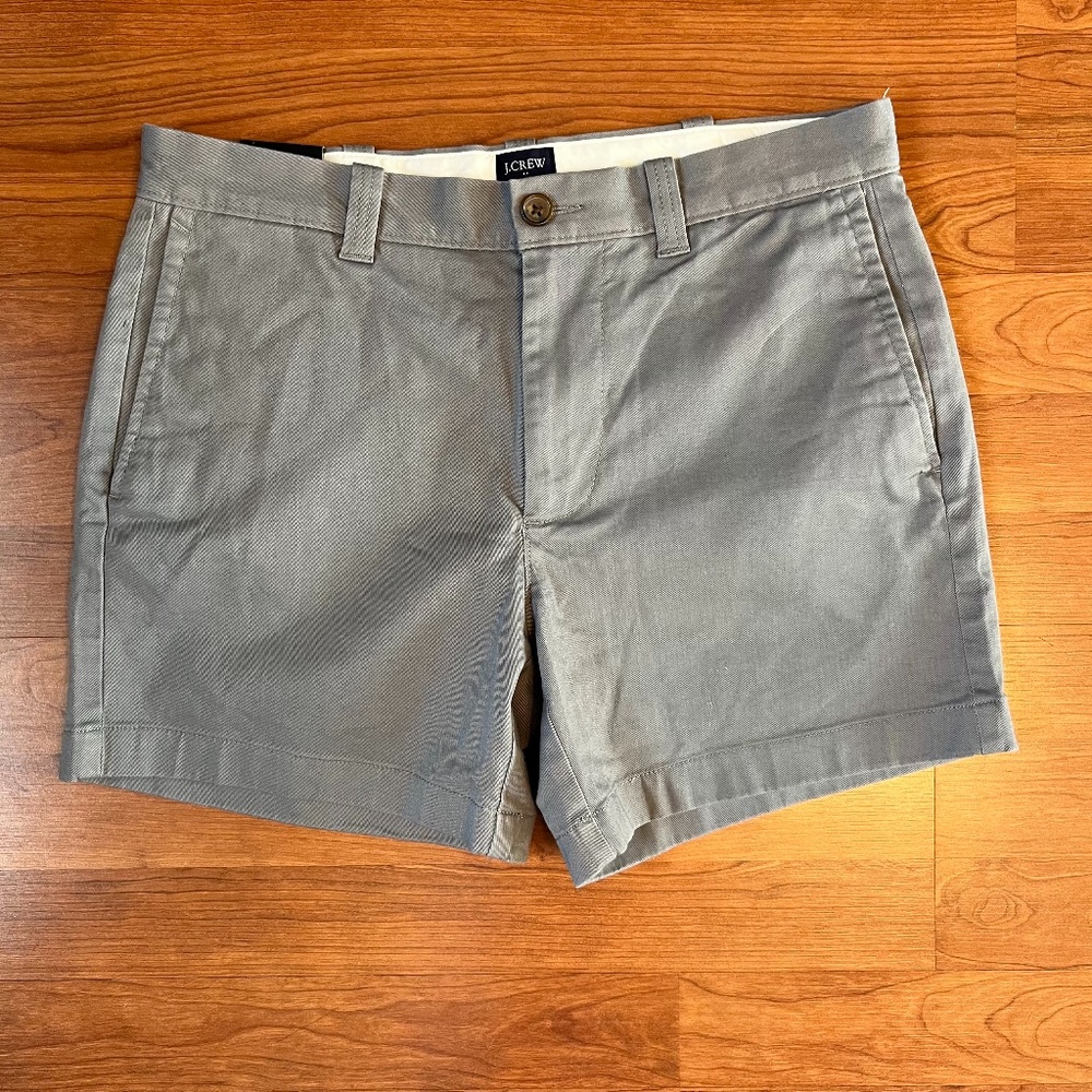 J. Crew Men's Classic Gray Cotton Chino Shorts, New with tags